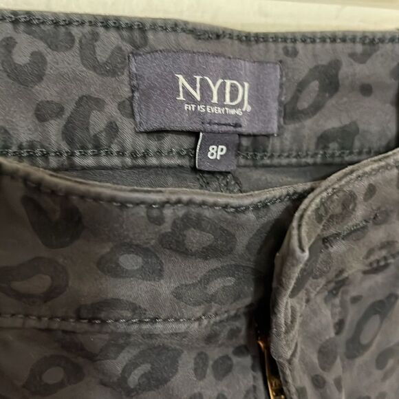 NYDJ Alina Legging Gray Leopard Print Contemporary Casual Animal Print - Picture 9 of 12